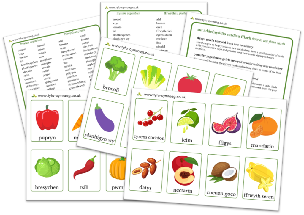 Fruit & Vegetable Flashcard Downloads! - Tyfu Cymraeg